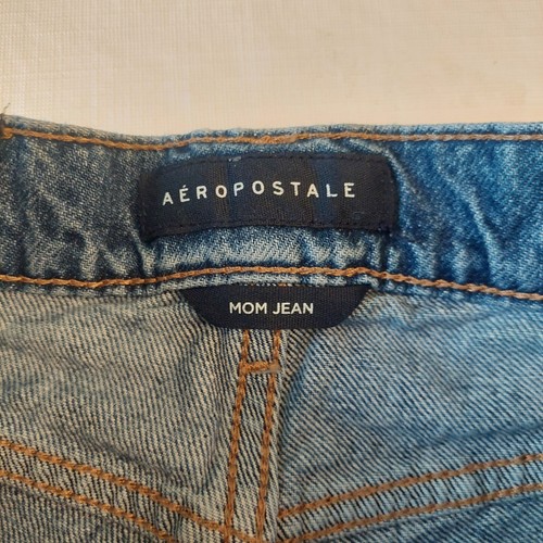 Aeropostale Light Acid Wash Distressed Denim High Rise Mom Jeans 90s Size 000R - Picture 6 of 14