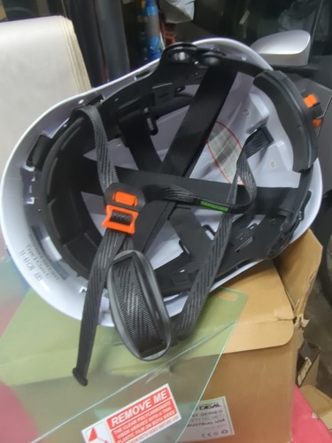 Green Devil Mervex Vent Series White Safety Helmet Industrial Use Full Shield  - Picture 5 of 9