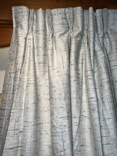 Vtg Sears Roebuck MCM insulated/light filtering 62"L PP drapes, 60"W top,101"hem - Picture 6 of 11