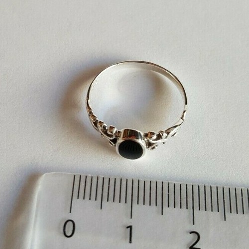 Silberring 925 Silber mit nachgebildetem Onyx - verspielt, Gr. 49 bis Gr. 62 - Bild 6 von 12