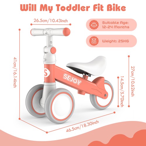 SEJOY Baby Balance Bike 1 Year Old Toddler No Pedal Infant Bicycle Ride On Toys - Picture 32 of 57