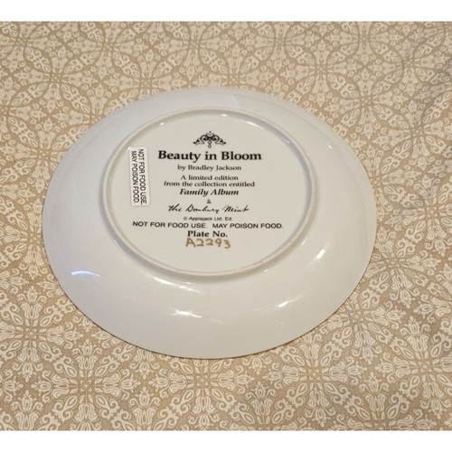Vintage, Limited Edition 8" Danbury Mint Plate: BEAUTY IN BLOOM #A2293 by Bradle - Picture 2 of 2