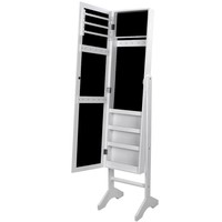 Songmics Jewelry Cabinet And Standing Mirror Box Two In One, White, Jbc77w Songmics Jewelry Cabinet And Standing Mirror Box Two In One, White, Jbc77w