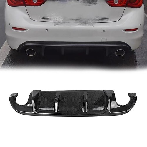 For 2014-17 Infiniti Q50 Carbon Fiber Look Rear Bumper Diffuser Lip ABS Plastic - Bild 8 von 10