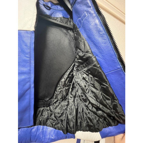 MARTINI RACING Leather Biker Jacket, Soft Protector Included MARTINI RACING Leather Biker Jacket, Soft Protector Included