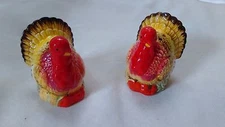 Thanksgiving Turkey Salt & Pepper Shakers NIB Hand Painted Finish