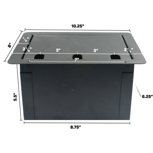 Caja de audio empotrada para piso de escenario con 12 conectores XLR hembra conectores AC dúplex - Imagen 3 de 3