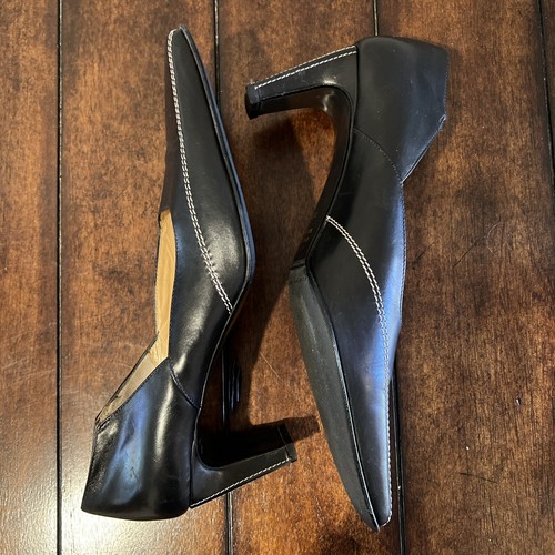 Women’s Mila Paoli Dress Heels US 9B Black Leather - Picture 3 of 8