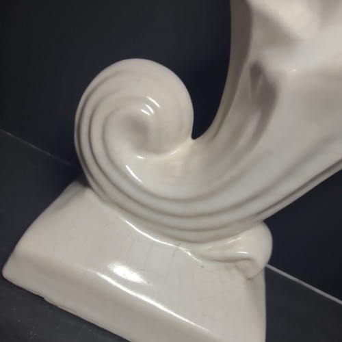 MCM White Cornucopia Vase mit Fuß - Bild 2 von 8