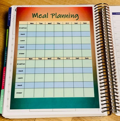 Four Week Meal Plan Two Sided Dashboard Insert for use w Erin Condren Planner  - Bild 4 von 4