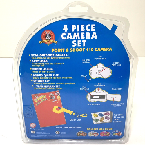 NEW SEALED Looney Tunes 110 Point and Shoot 4 Piece Camera Set Belt Clip & Album - Picture 4 of 15