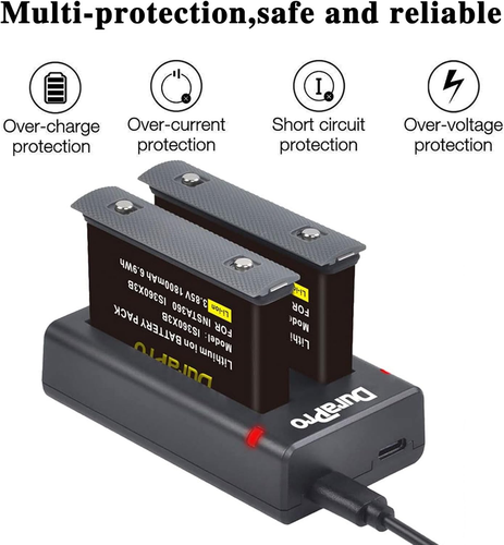ONE X3 2 Batterie Da 1800 Mah + Doppio Caricatore USB Con Porta Di Tipo C per Fo - Zdjęcie 4 z 12