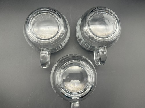 Lot de 3 tasses vintage en verre gravé avec globe carte du monde Nestlé Nescafé années 70 - Photo 4/4