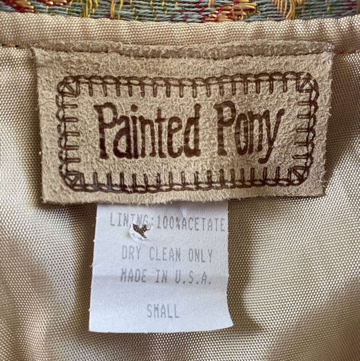 Vintage Painted Pony Jacket Womens Small Tapestry Floral