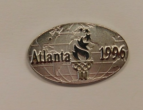Atlanta Georgia 1996 Summer Olympics Vintage 1" Silver Souvenir Pin "USA" Rare  - Picture 1 of 2