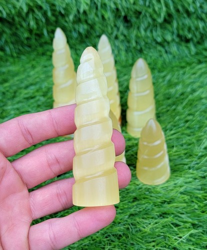 Llamas/varitas de calcita de limón pulido de cristales curativos de Afganistán - Imagen 3 de 4