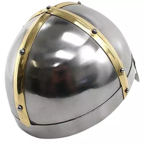 Viking Mask Deluxe Helmet, Medieval Reproduction Helmets +Liner & Chin Strap vg5 - Picture 5 of 6