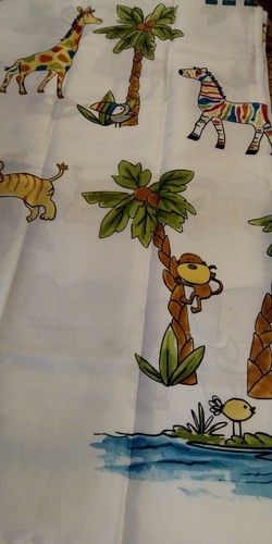 Safari Animals Shower Curtain Elephant Giraffe Zebra Parrot Monkey Lion 72"x70" - Picture 5 of 24