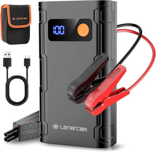 2250A Car Jump Starter 12V for 8.5L Gas 5.0L Diesel USB LCD LED, & Jumper Cables - Picture 1 of 6