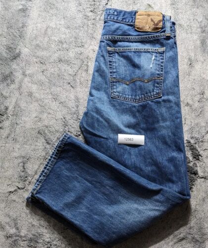 American Eagle Original Straight Distressed Men's Jeans Size 34x30 Medium Wash - Picture 13 of 13