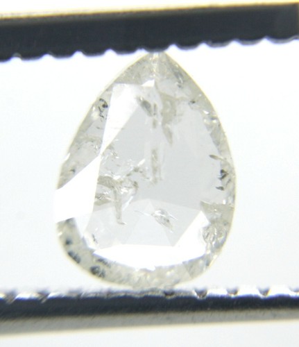 0.36Cts Natural Real Pear White Color Rose Cut Diamond 6.14x4.50x1.39 MM - Picture 4 of 9