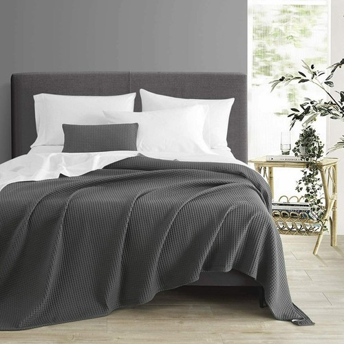 100% COTTON WAFFLE EFFECT WASHABLE Sofa/Bed Settee Couch Throw BLANKET Bed Cover - Picture 24 of 33