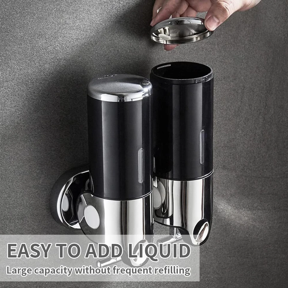 Dispensador De Champú Y Acondicionador De Pared De 3 Cámaras Para Baño NUEVO US Foto 3 de 4