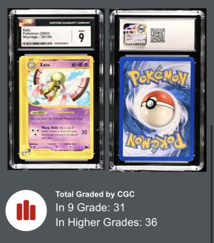 Pokémon Skyridge 35/144 Xatu CGC 9 2003 COME NUOVO - Foto 3 di 4