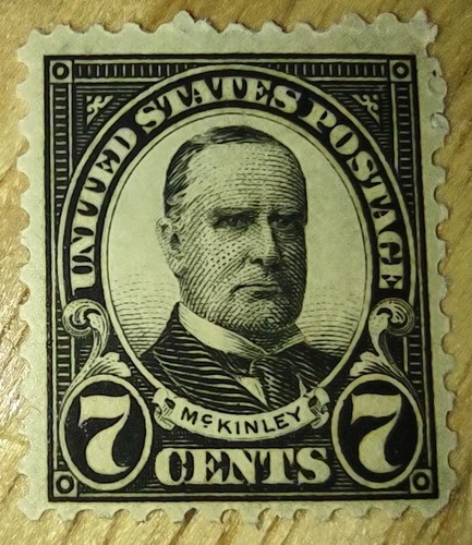 SCOTTv#559, 7c BLACK, PERF 11 VF & LH. PRESIDENT MCKINLEY.