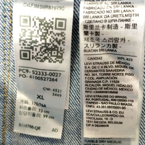 Monos cortos vintage Levi's bolsillos para mujer talla XL azul - Imagen 7 de 8