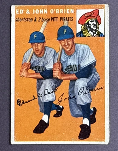 1954 Topps #139 Original Card Pirates Johnny O'Brien, Eddie O'Brien