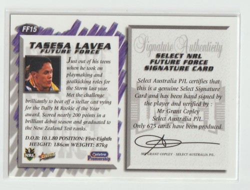 Future Force FF15 Tasesa Lavea Melbourne Storm - Picture 2 of 4