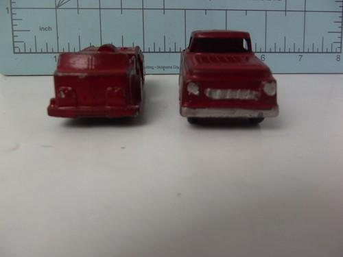 Vintage Original MidgetToy Red Fire Truck 3 1/2" Long 1940's, Pickup - Picture 5 of 9