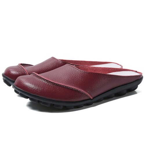 Women's Genuine Leather Slip on Loafers Moccasin Flat Boat Oxford Sole Sandals - Picture 61 of 71