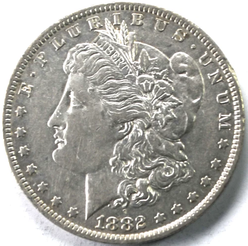 1882 O/S $1 Morgan Silver One Dollar New Orleans AU VAM 4