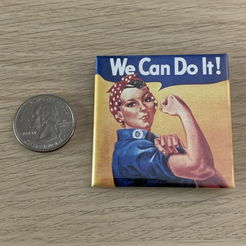 ¡Podemos hacerlo! Rosie the Remacheter Derechos Mujer Trabajadora Pinback Botón #40893 - Imagen 1 de 2