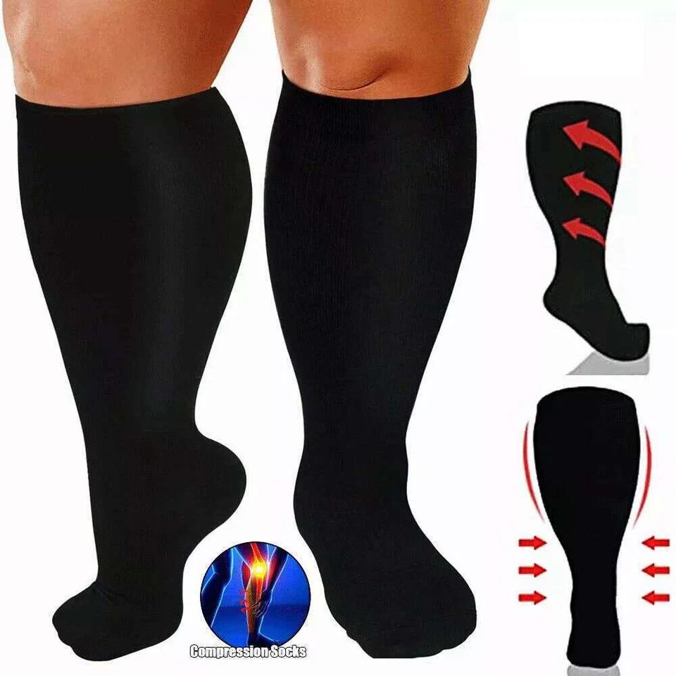 Calcetines de compresión talla grande 20-30 mmHg para hombres mujeres medias médicas S-4XL NUEVOS Foto 2 de 4