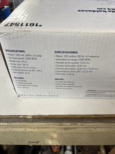 Project Source 4,5 Zoll Klinge kabelgebunden Nassfliesensäge 14,1 Zoll x 13 Zoll Dewalt Klinge - Bild 3 von 3