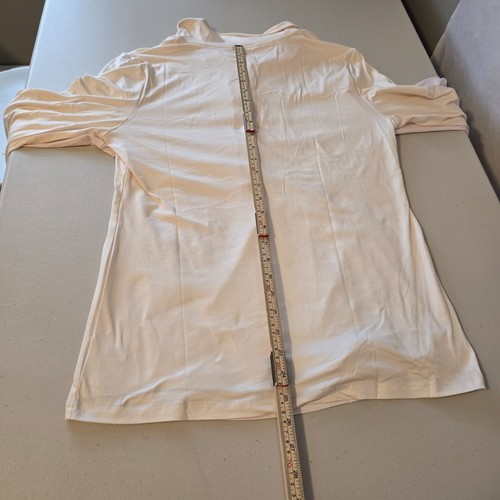 2 Unbranded Long Sleeve Tees Women's M Cream / Pink Half Button NWOT - Picture 12 of 19