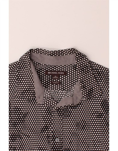 MICHAEL KORS Mens Classic Fit Shirt XL Black Polka Dot Cotton AR07 - Picture 3 of 3