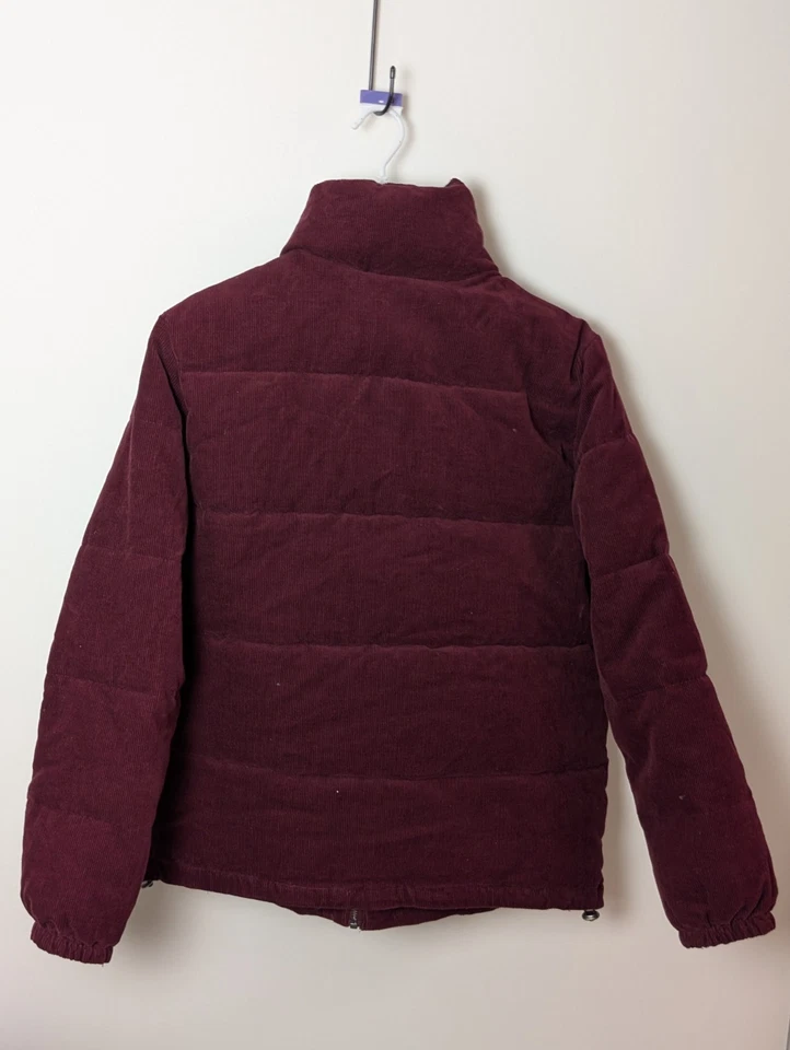 Levi's Corduroy Puffer Jacket Burgundy Men’s Medium M Quilted Full Zip Warm Coat - Image 2 of 4
