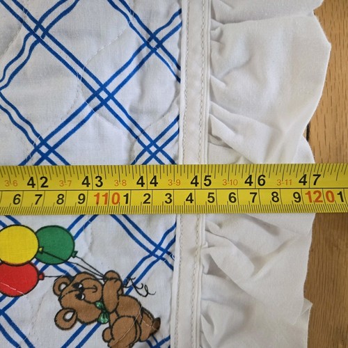 Thats Our Baby Quilted Ruffled Blanket Teddy Bear With Balloons Primary Colors  - Picture 4 of 7