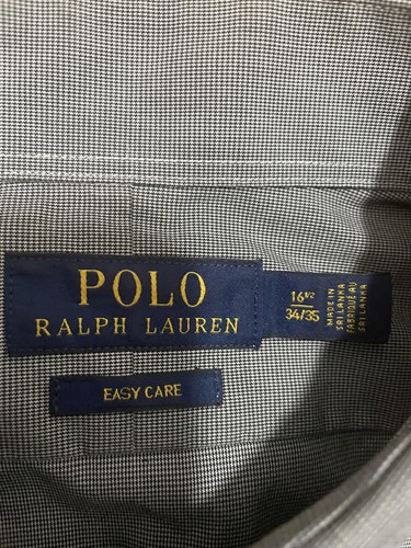 Polo Ralph Lauren Shirt Mens Large 16.5 34/35 Gray Dress Button Down Easy Care - Picture 2 of 11