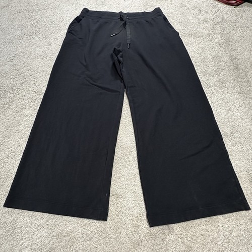 Athleta Balance Wide Leg Pants Women's 2X Solid Black High Rise Pockets - Picture 2 of 11