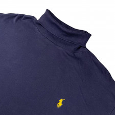 VTG Polo Ralph Lauren Men  s 100 Cotton Turtleneck T-Shirt Navy Blue   XL