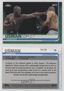 2019 Topps Chrome UFC Green Refractor /99 Kamaru Usman #14