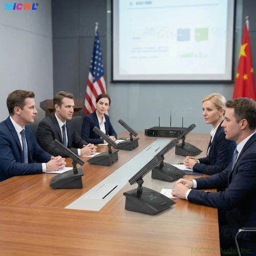 MiCWL A115 Digital Wireless Conference Microphone System Square Tube Table Mics - Picture 9 of 15