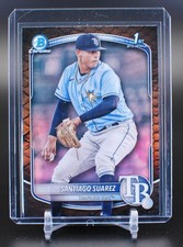 2025 Topps Bowman Santiago Suarez #BCP-142 1st Chrome Prospect Rays Reptilian