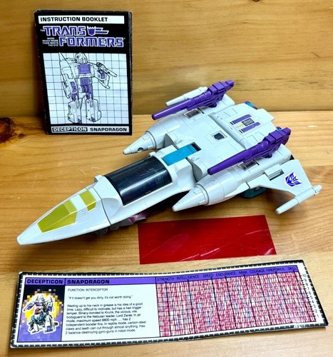 Vintage Transformers "G1" Decepticon "Snapdragon" EC w/ Decoder & Spec Card 1986