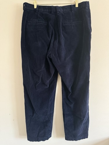 Brooks Brothers Clark Fit Corduroy Pants 38x30 Navy Blue 100% Cotton - Picture 3 of 11